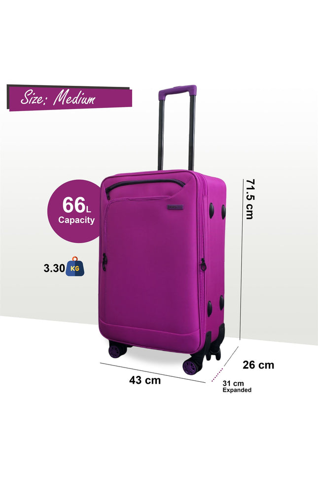 Handa Medium Soft Shell Suitcase in Pink