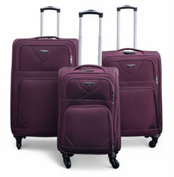 Nagoya Set of 3 Soft Shell Suitcase in Purple