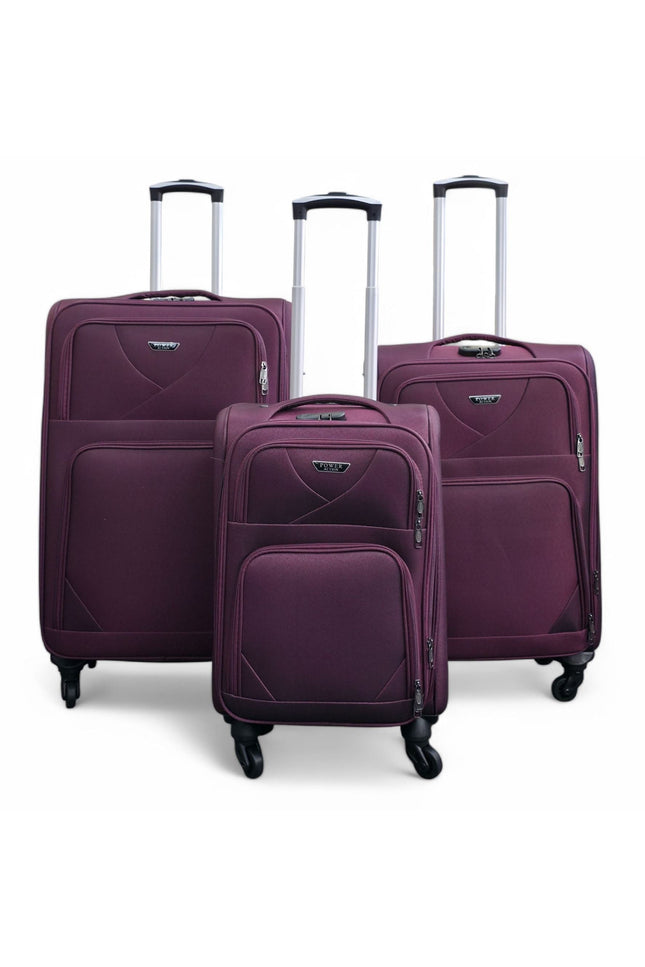 Nagoya Set of 3 Soft Shell Suitcase in Purple
