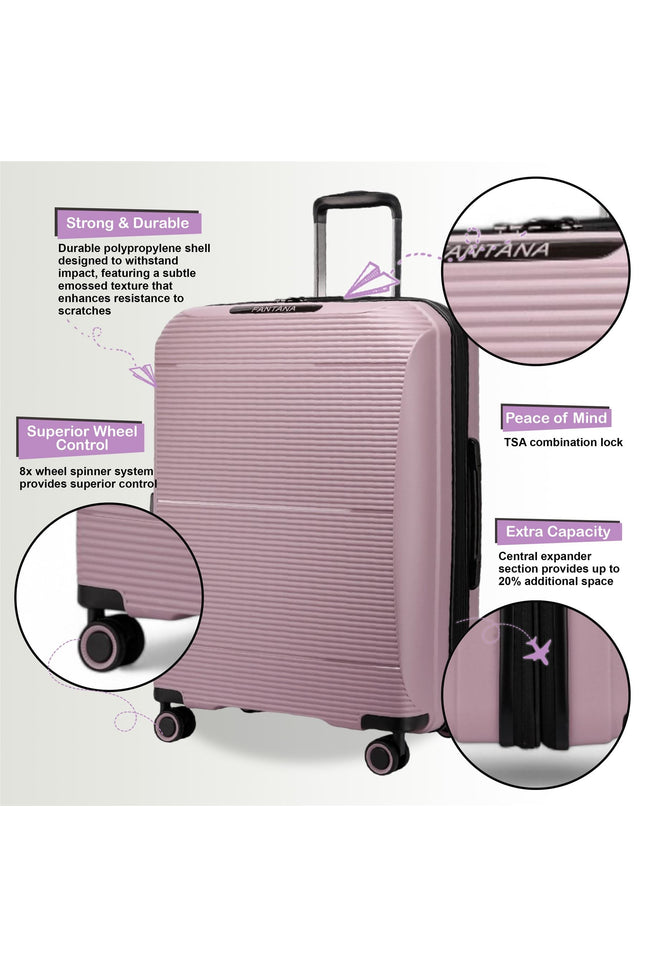 Abiko Set of 3 Hard Shell Suitcase in Pink