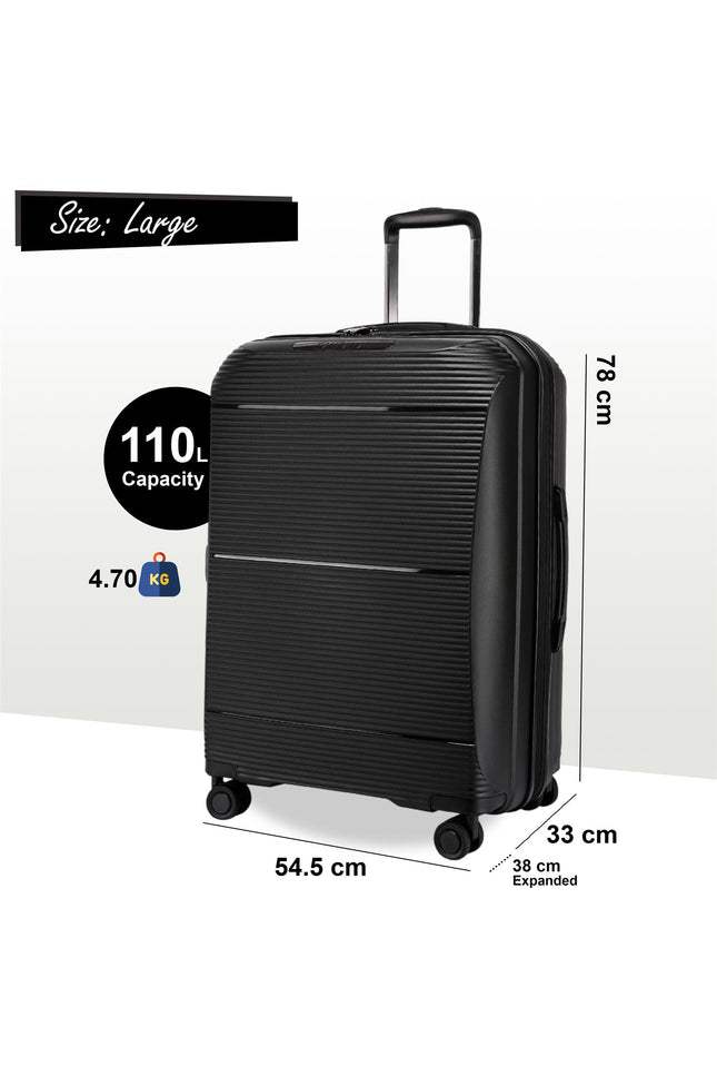 Abiko Large Hard Shell Suitcase in Black