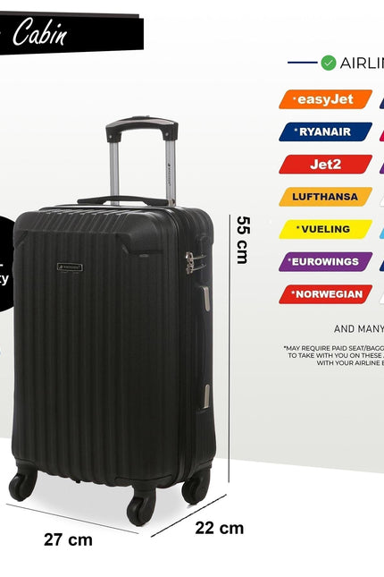 Corowa Cabin Hard Shell Suitcase in Black