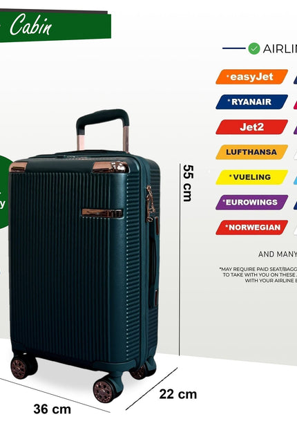 Cowra Cabin Hard Shell Suitcase in Dark Green