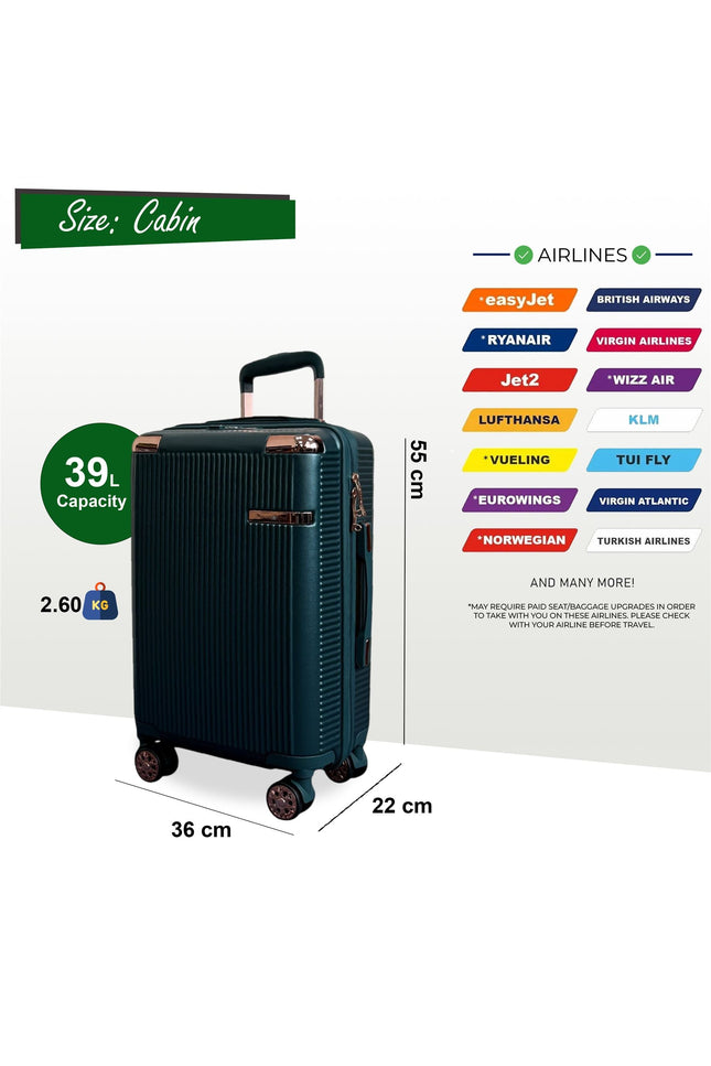 Cowra Cabin Hard Shell Suitcase in Dark Green