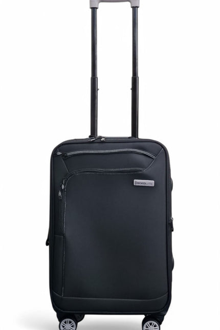 Handa Cabin Soft Shell Suitcase in Black
