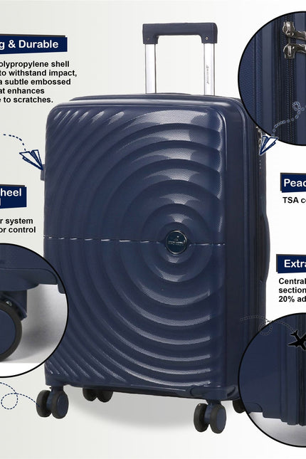 Balranald Set of 3 Hard Shell Suitcase in Dark Blue