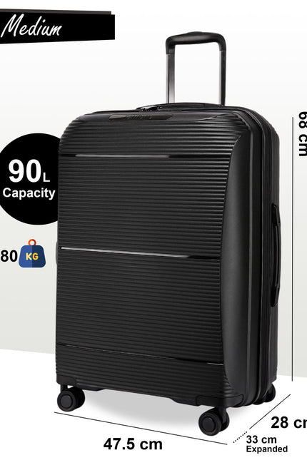 Abiko Medium Hard Shell Suitcase in Black