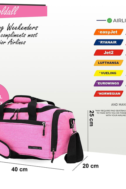 Holdall Carry On 40x 20 x25cm Under-seat Travel Duffel Bag for Ryanair, Easy Jet Lilac