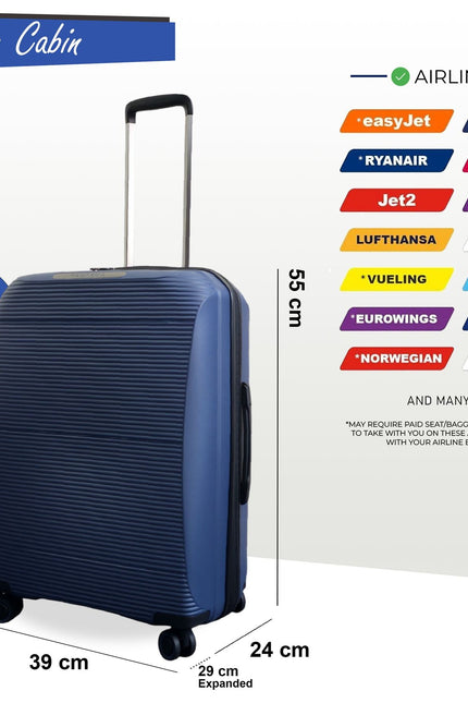 Abiko Cabin Hard Shell Suitcase in Navy