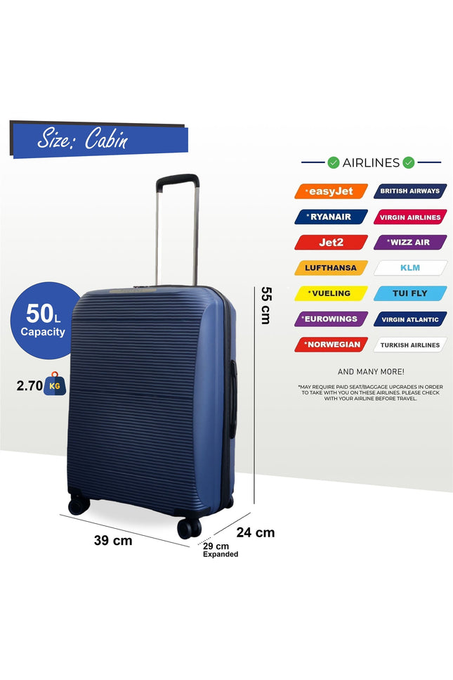 Abiko Cabin Hard Shell Suitcase in Navy