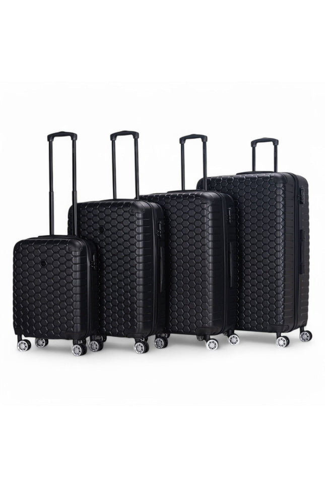 Noda Set of 4 Hard Shell Suitcase in Black