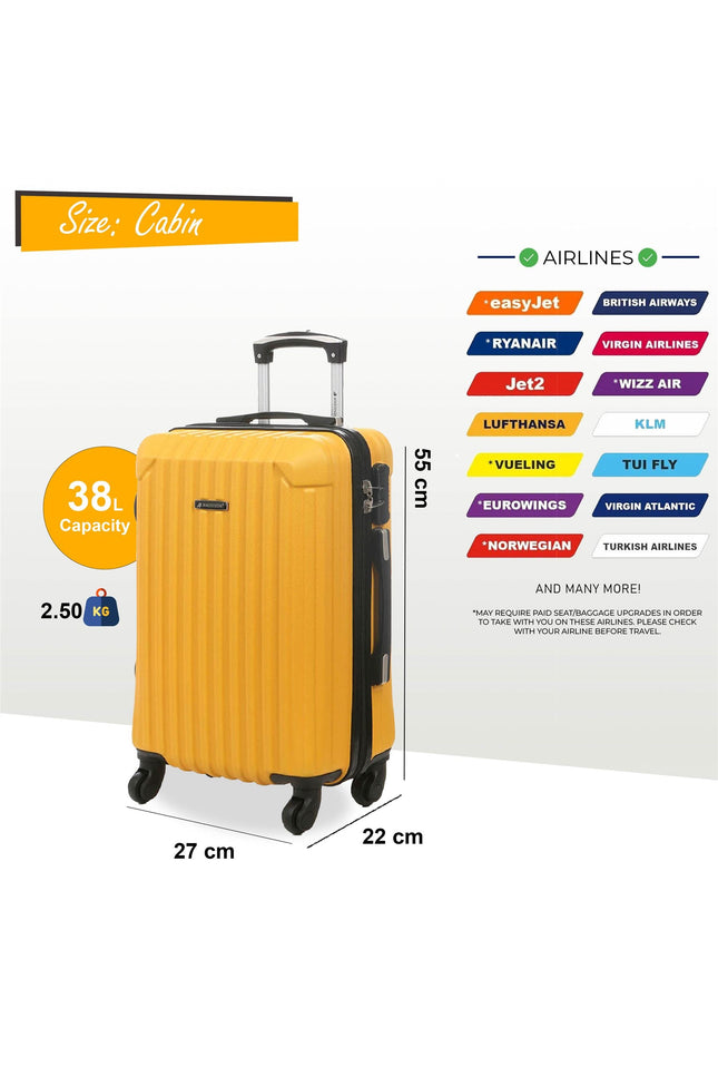 Corowa Cabin Hard Shell Suitcase in Yellow