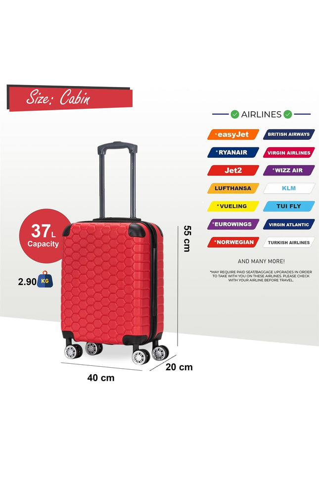 Noda Cabin Hard Shell Suitcase in Red