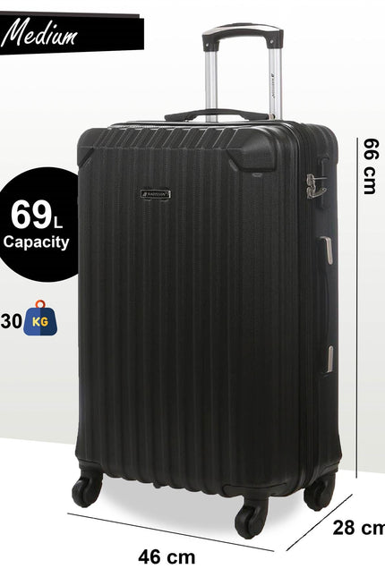 Corowa Medium Hard Shell Suitcase in Black