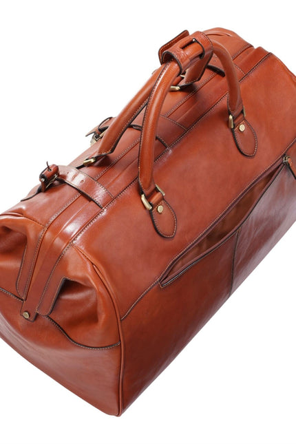Genuine Leather Tan Duffle Holdall Vintage Travel Gym Bag - Windsor