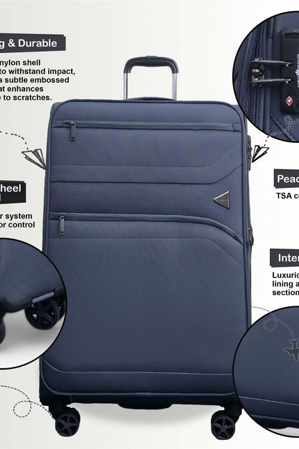 Corby Cabin Soft Shell Suitcase in Grey