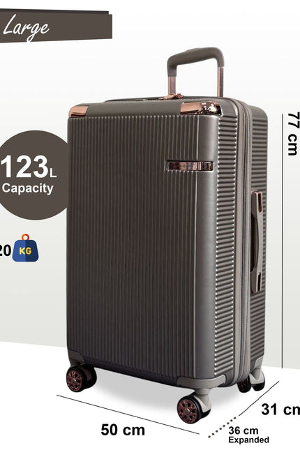 Cowra Large Hard Shell Suitcase in Champagne ( Beige )