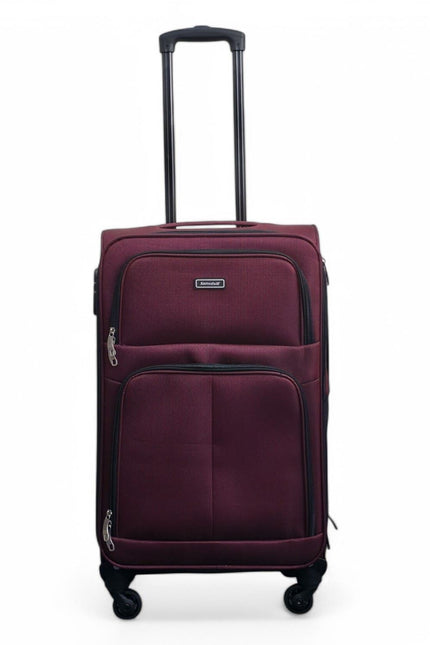 Tahara Large Soft Shell Suitcase in Wine