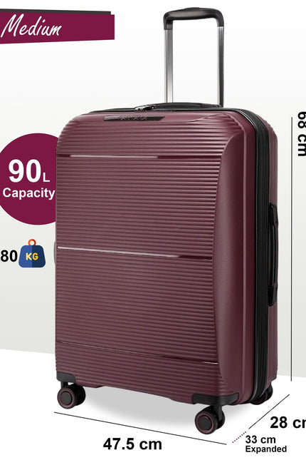 Abiko Medium Hard Shell Suitcase in Burgundy
