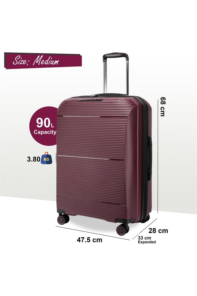 Abiko Medium Hard Shell Suitcase in Burgundy