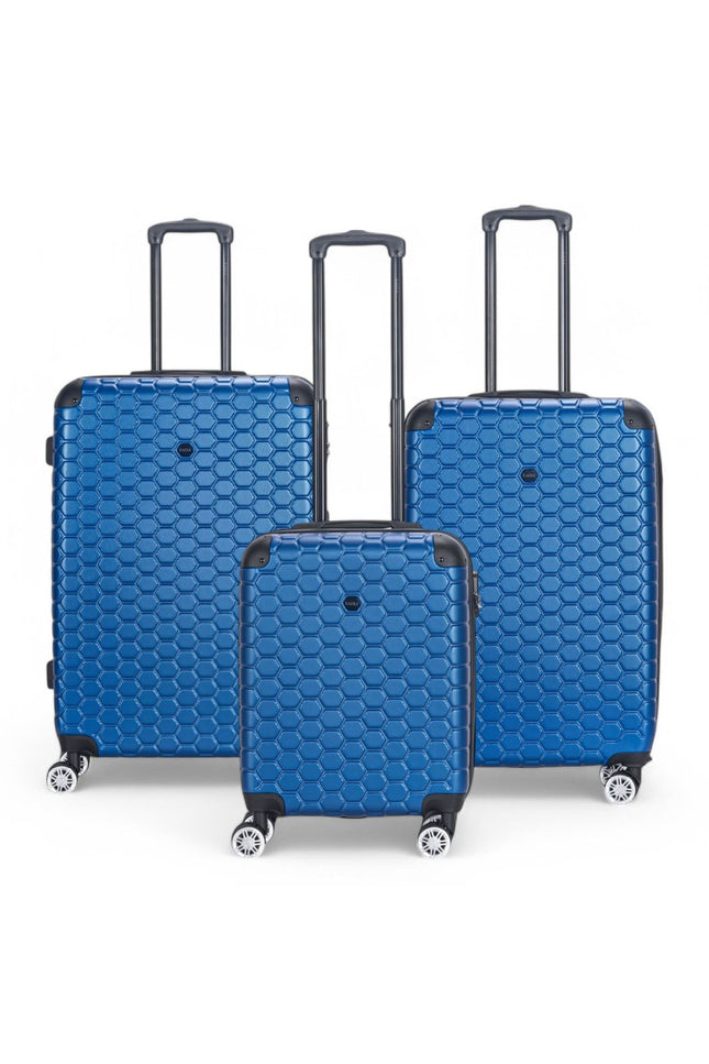Noda Set of 3 Hard Shell Suitcase in Blue