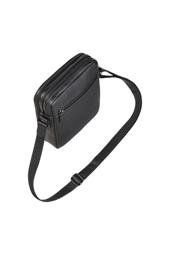 Genuine Leather Black Vintage Messenger Crossbody Travel Bag - Hawthrone