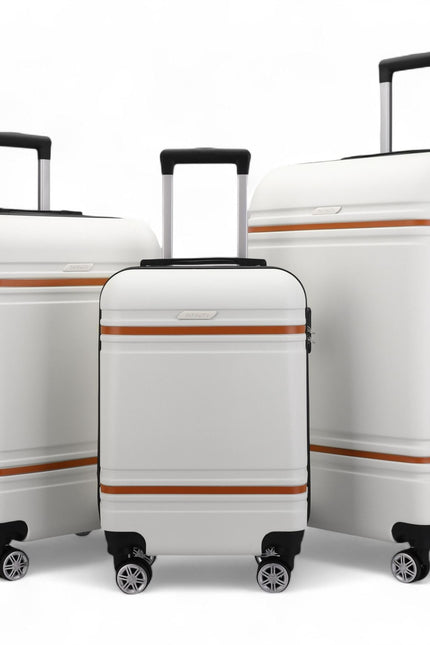 Calgary Set of 3 Hard Shell Suitcase in Cream White