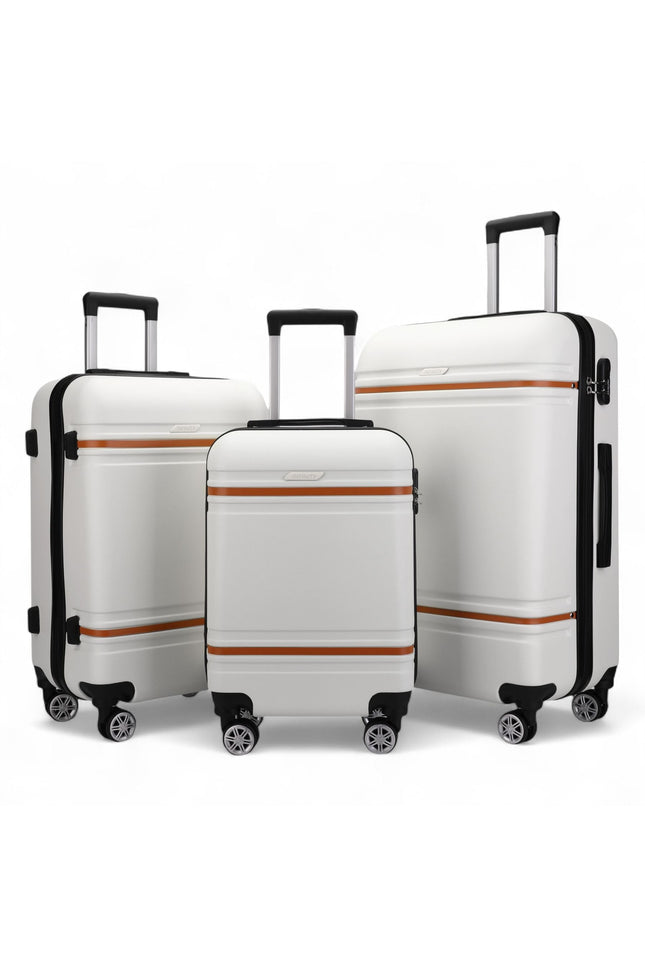 Calgary Set of 3 Hard Shell Suitcase in Cream White
