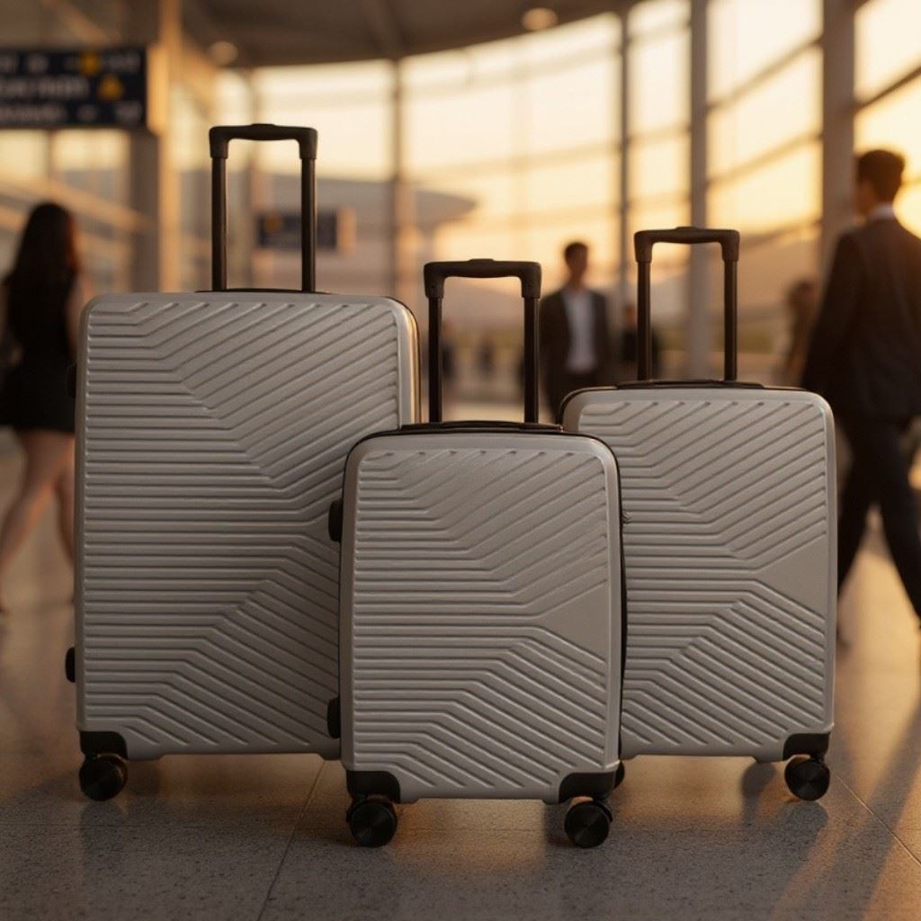Junee Set of 3 Hard Shell Suitcase in Silver