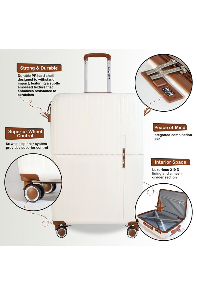 Corowa Large Hard Shell Suitcase in White