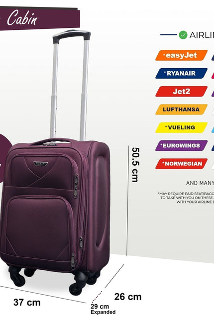 Nagoya Cabin Soft Shell Suitcase in Purple