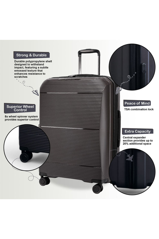 Abiko Medium Hard Shell Suitcase in Grey