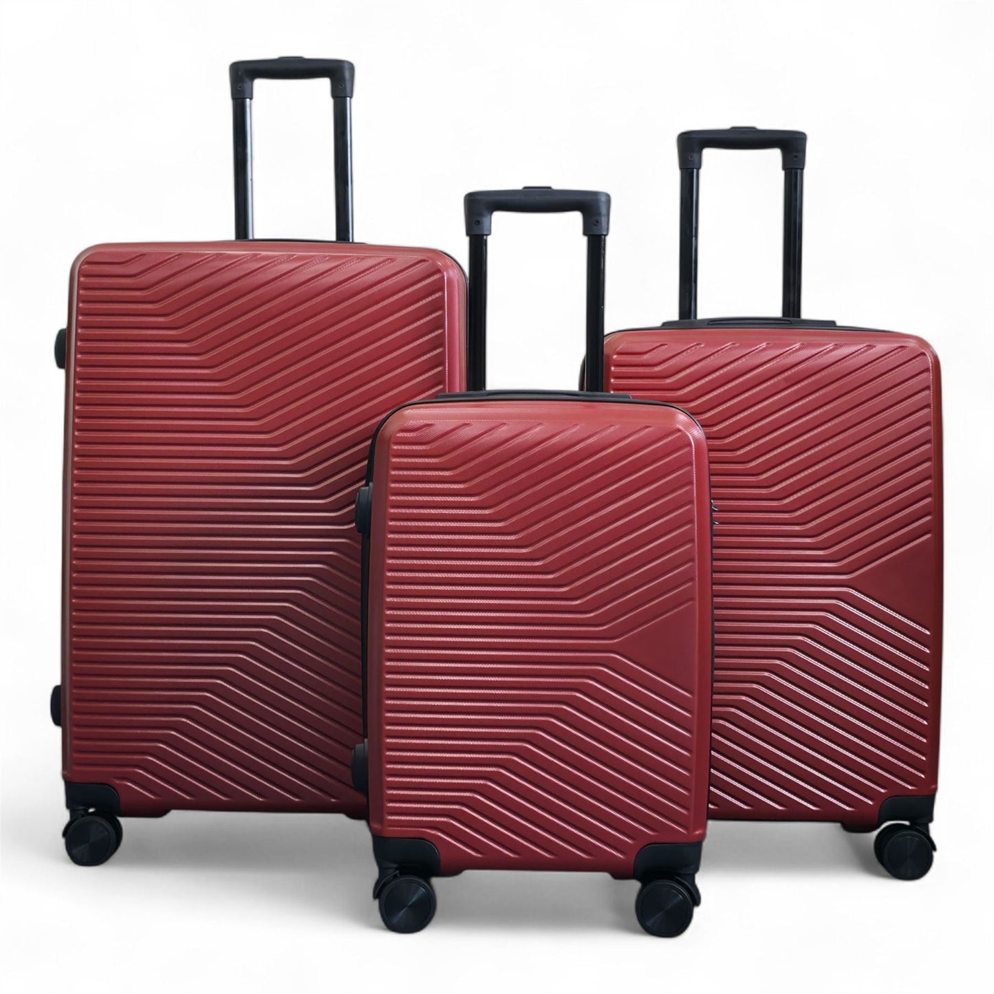 Junee Set of 3 Hard Shell Suitcase in Red