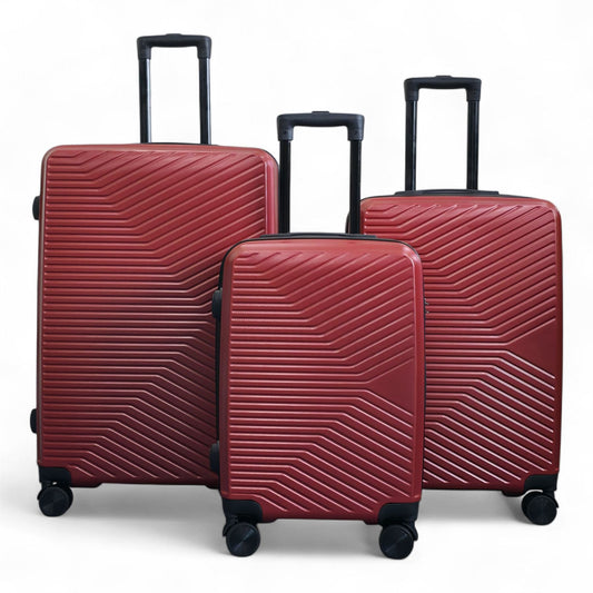 Junee Set of 3 Hard Shell Suitcase in Red