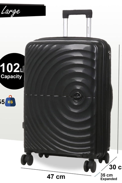 Balranald Large Hard Shell Suitcase in Black
