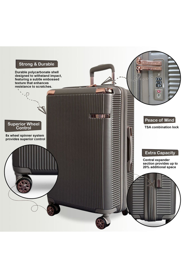 Cowra Set of 3 Hard Shell Suitcase in Champagne ( Beige )