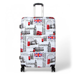 Cooma Large Hard Shell Suitcase London in Black Flower