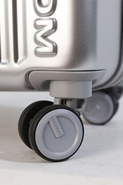 Hard Shell Cabin 44 x 22 x 38 cm Silver TSA Secure Luggage Suitcase Suitable for Easyjet, Ryanair