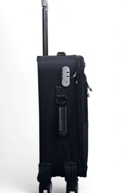 Handa Cabin Soft Shell Suitcase in Black