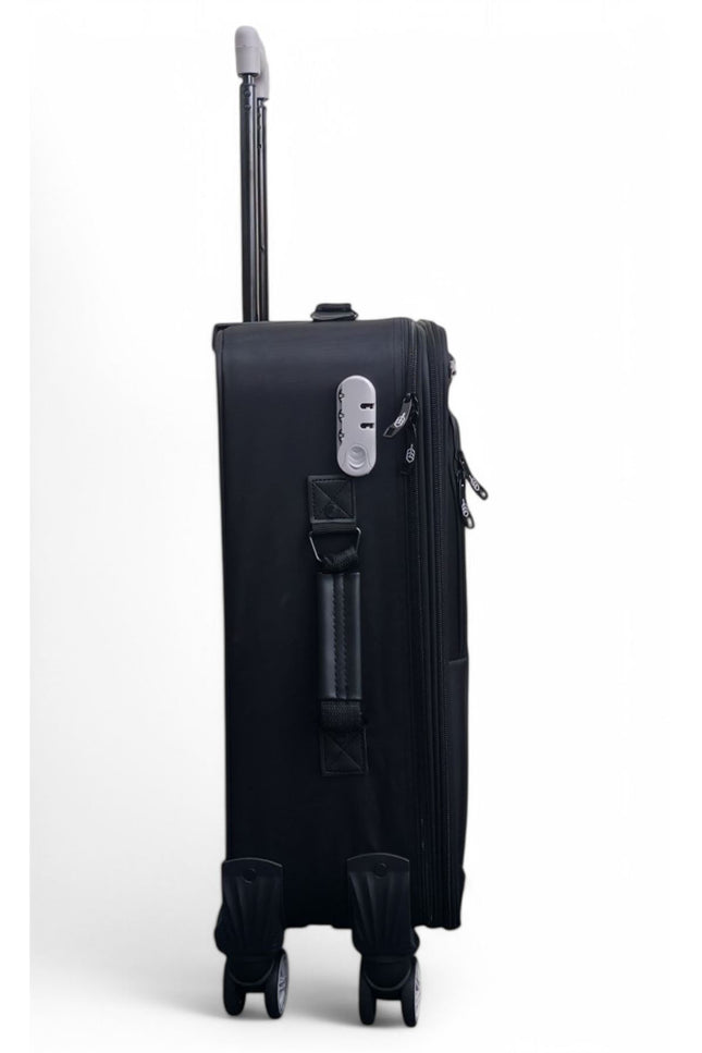 Handa Cabin Soft Shell Suitcase in Black