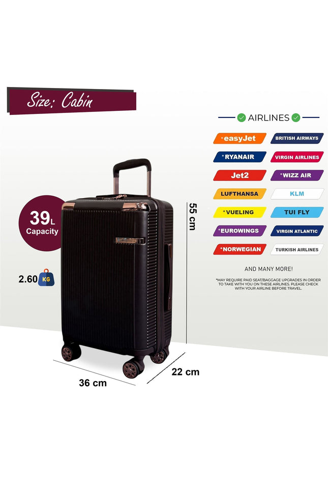 Cowra Cabin Hard Shell Suitcase in Marron