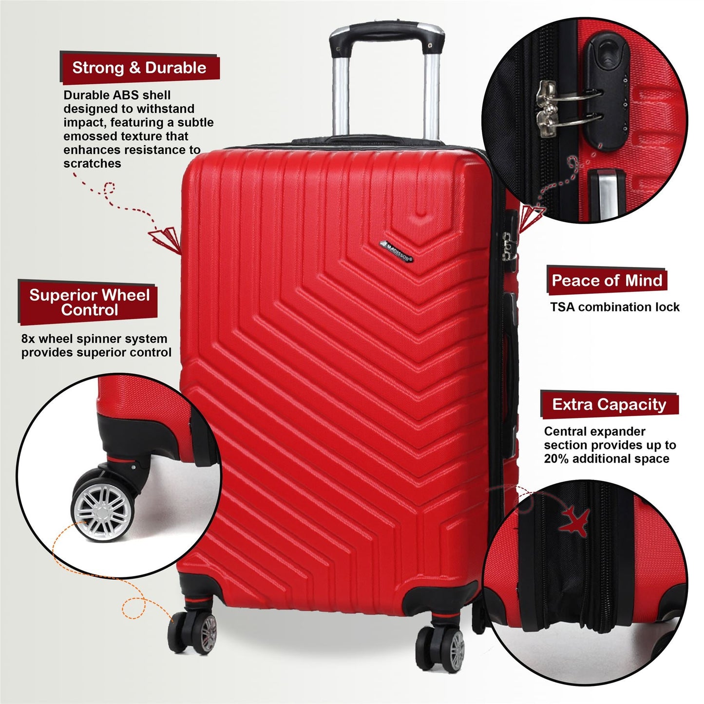 Bega Large Hard Shell Suitcase in Red