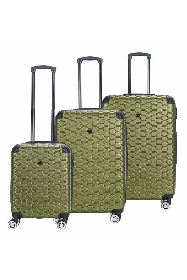 Noda Set of 3 Hard Shell Suitcase in Green