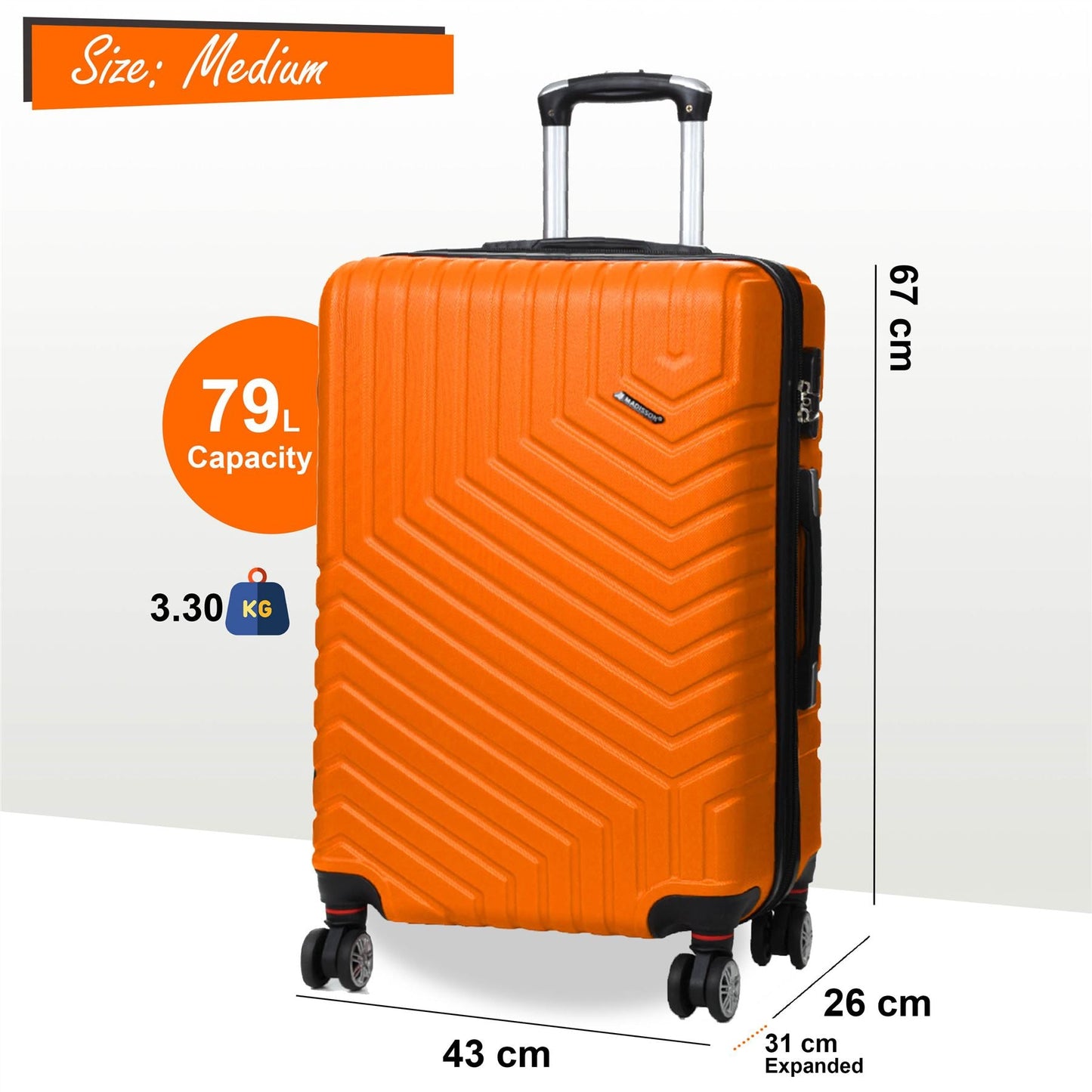 Bega Medium Hard Shell Suitcase in Orange