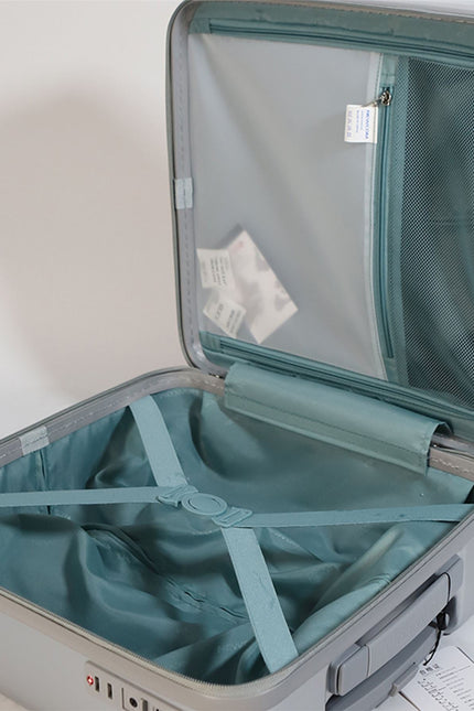 Hard Shell Cabin 44 x 22 x 38 cm Silver TSA Secure Luggage Suitcase Suitable for Easyjet, Ryanair