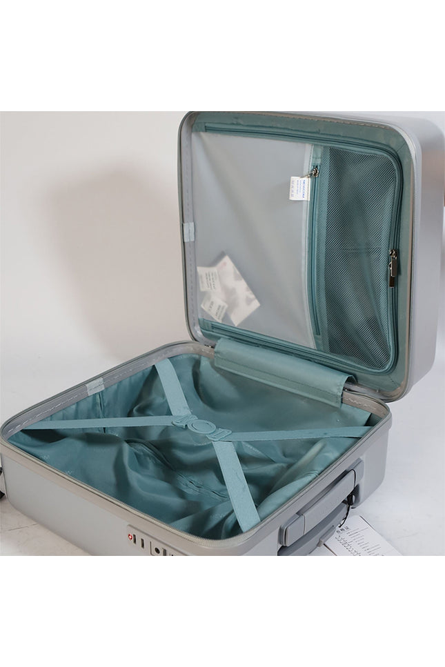 Hard Shell Cabin 44 x 22 x 38 cm Silver TSA Secure Luggage Suitcase Suitable for Easyjet, Ryanair
