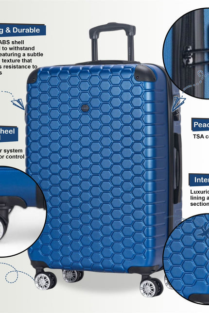 Noda Set of 4 Hard Shell Suitcase in Blue