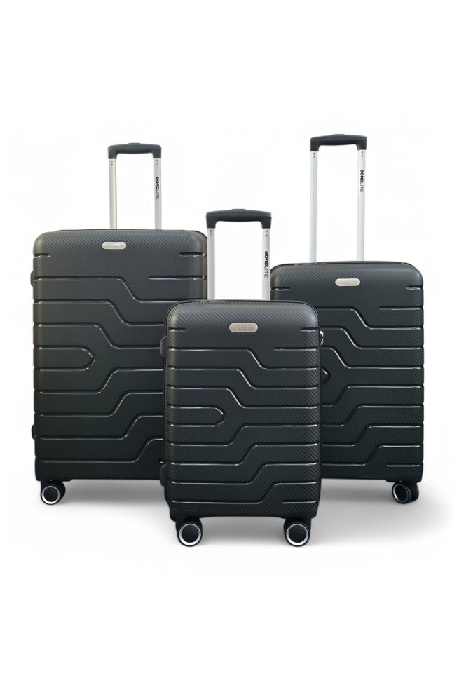 Kariya Set of 3 Hard Shell Suitcase in Black