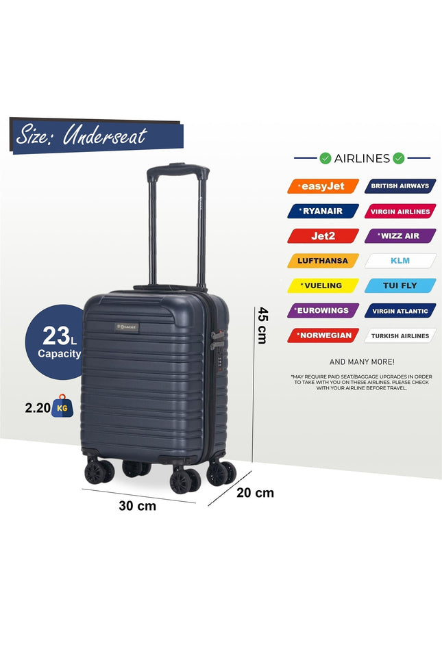 Koga Underseat Hard Shell Suitcase in Navy