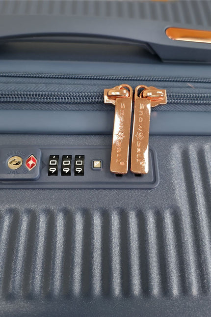 Cowra Cabin Hard Shell Suitcase in Navy Blue